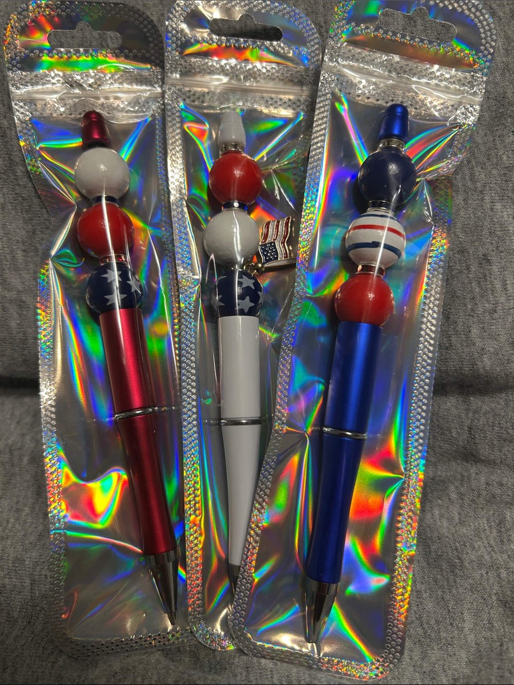 Patriotic Ball-Top Gel Pen - Red, White & Blue